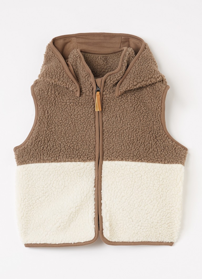 Lil 'Atelier Meisjes NMMLajo bodywarmer van teddy in de kleur Zand, maat: 122/128