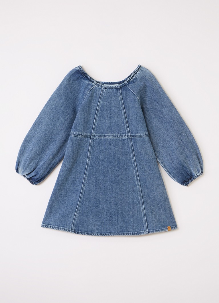 Lil 'Atelier Meisjes NMFObello denim jurk in de kleur Indigo, maat: 104