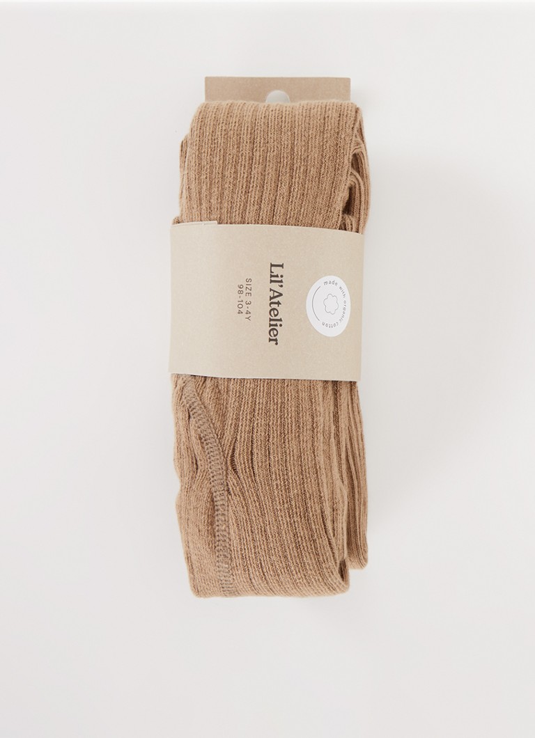 Lil 'Atelier Meisjes NMNILSO Lil Noos ribgebreide maillot in katoenblend in de kleur Bruin, maat: 98/104