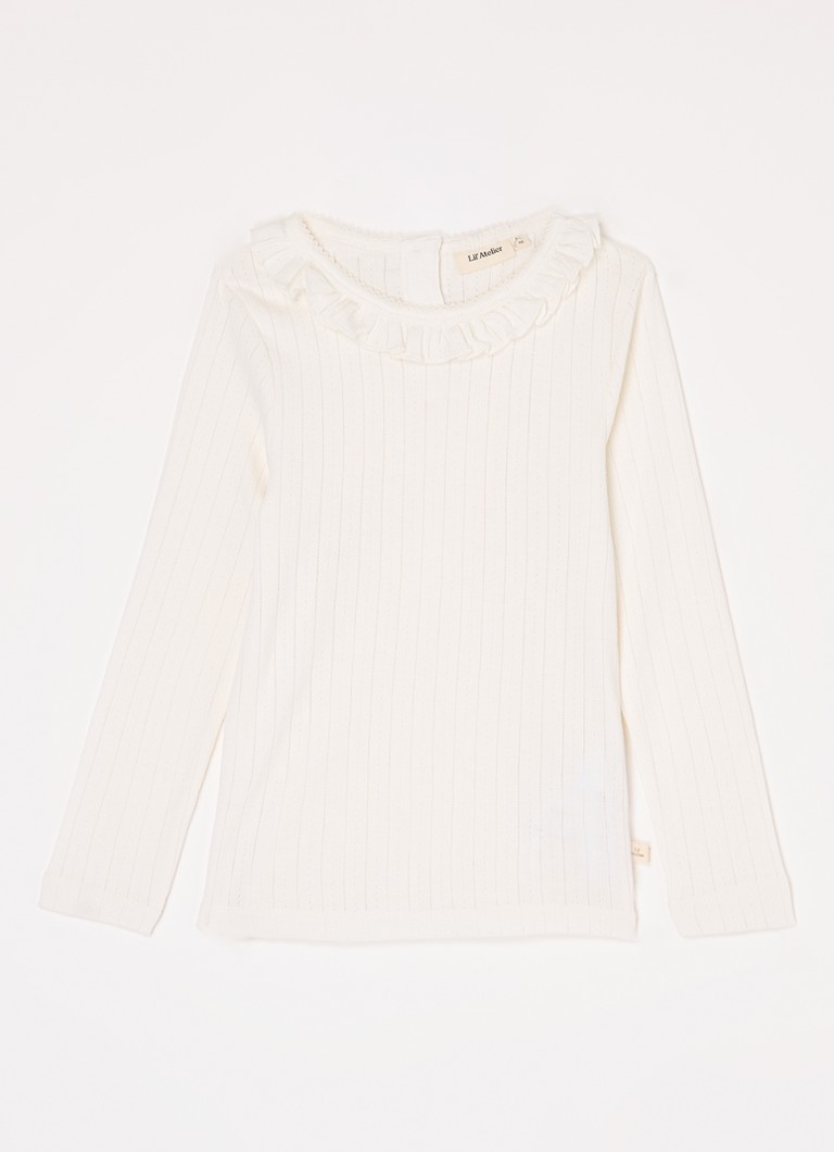 Lil 'Atelier Meisjes NMFRachel top in katoenblend in de kleur Gebroken wit, maat: 122/128