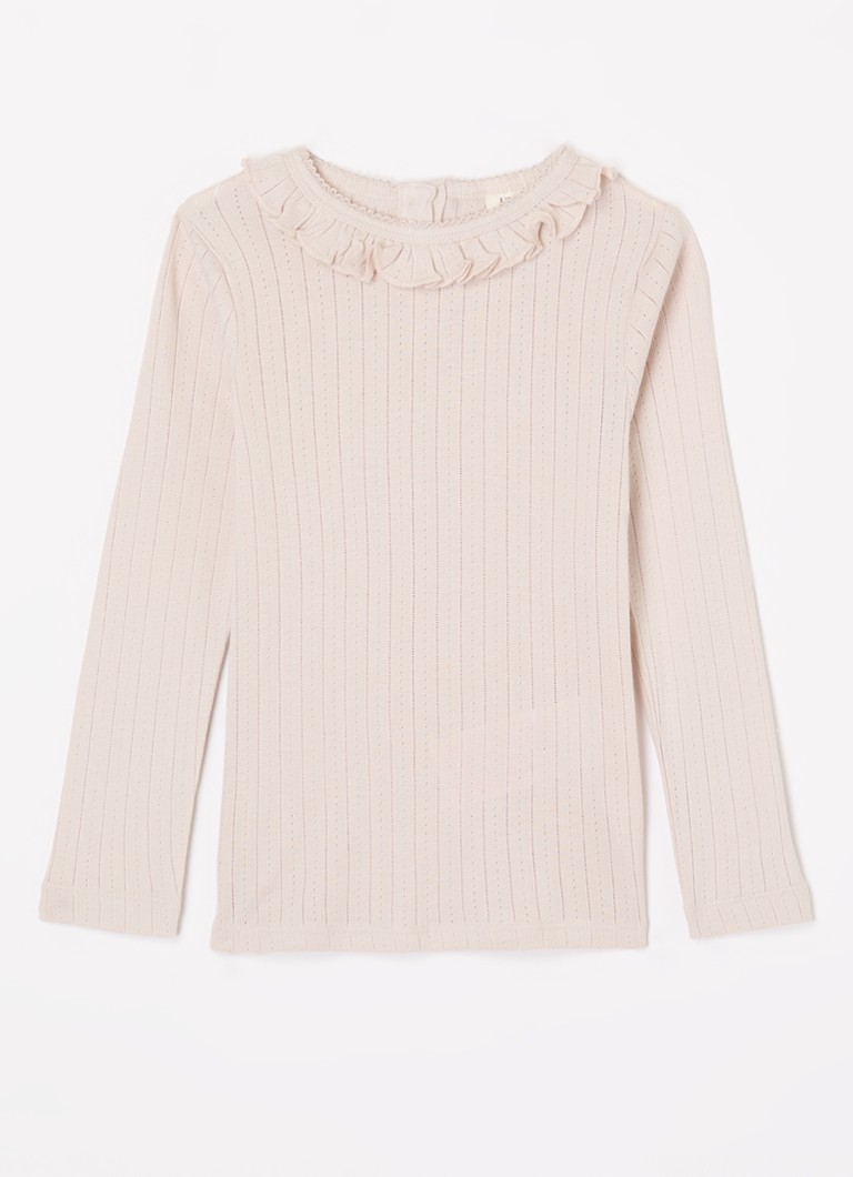 Lil 'Atelier Meisjes NMFRachel top in katoenblend in de kleur Beige, maat: 122/128