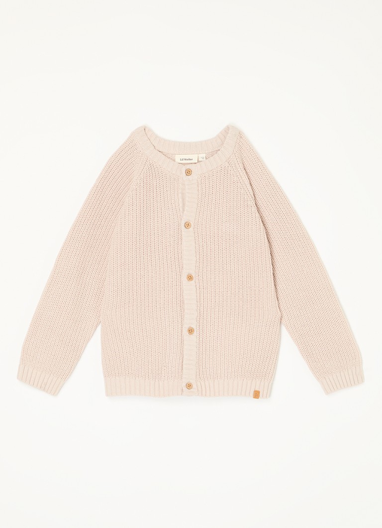 Lil 'Atelier Meisjes NBFEmlen grofgebreid vest van katoen in de kleur Lichtroze, maat: 122/128