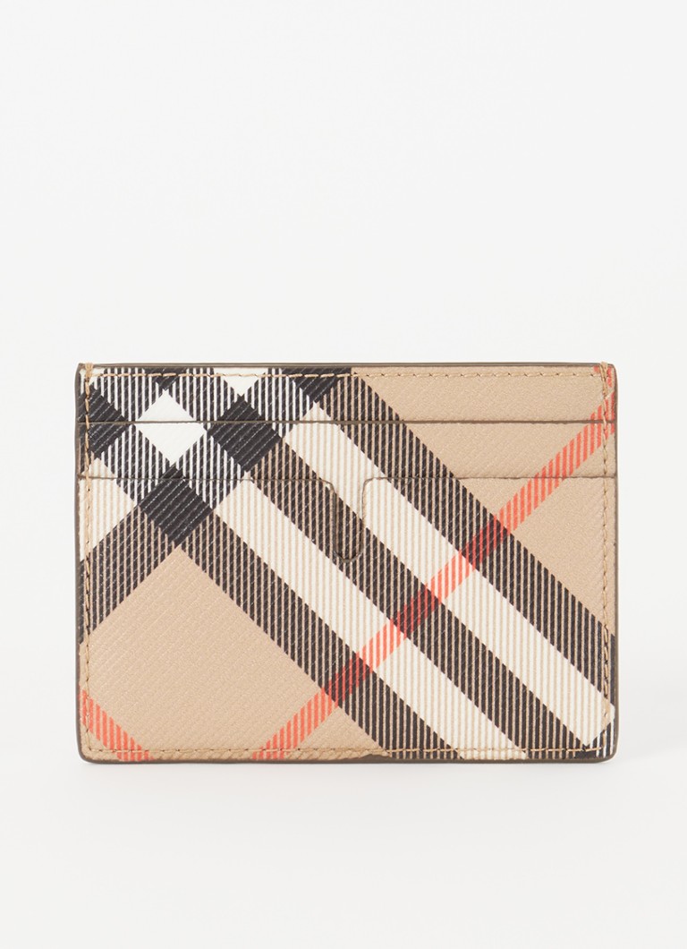Burberry Heren Check pasjeshouder met ruitdessin in de kleur Camel, maat: One Size