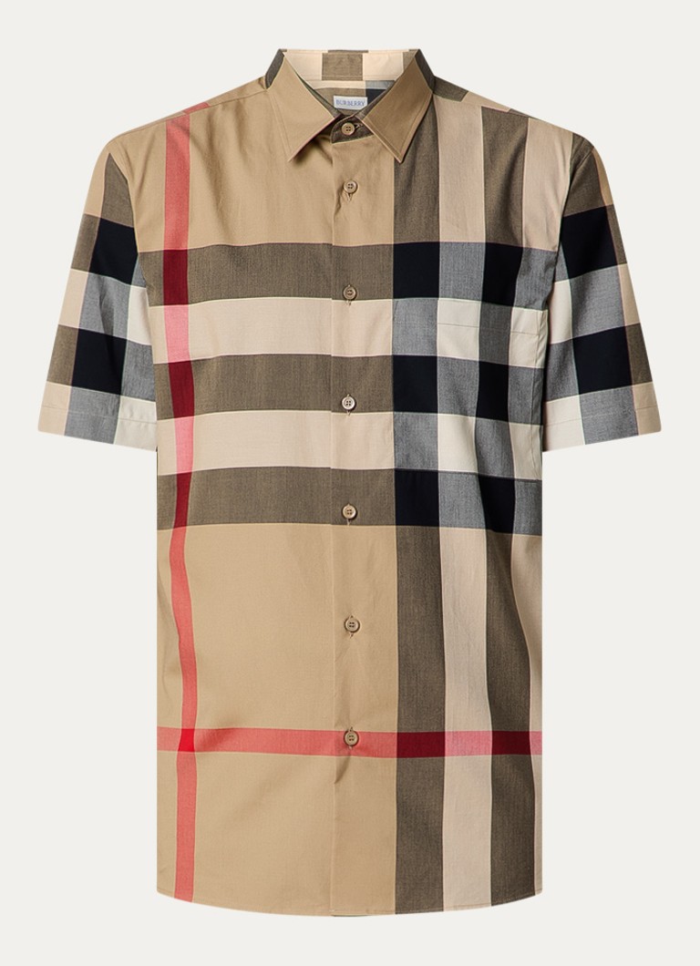Burberry Heren Regular fit overhemd met ruitdessin en borstzak in de kleur Beige, maat: M
