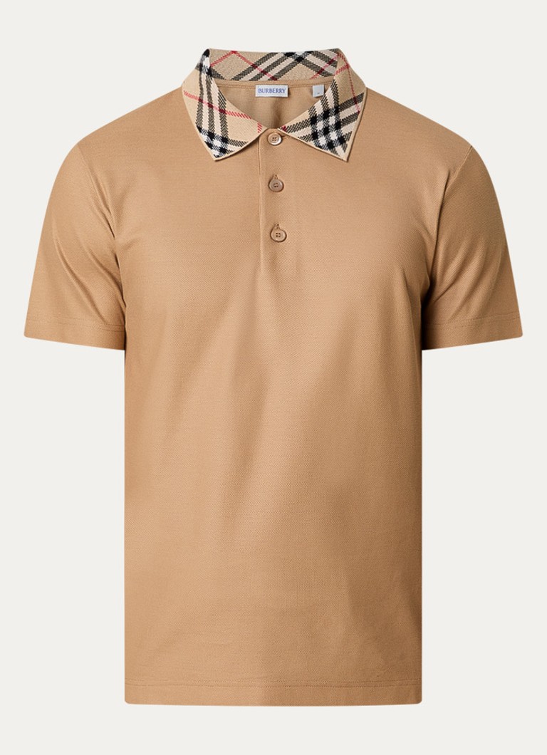 Burberry Heren Evan regular fit polo met stretch in de kleur Camel, maat: S