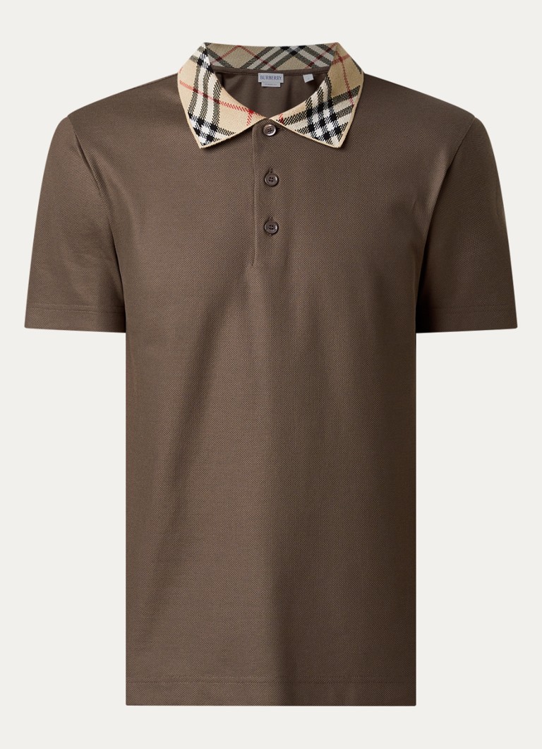 Burberry Heren Evan regular fit polo met stretch in de kleur Lichtbruin, maat: XL