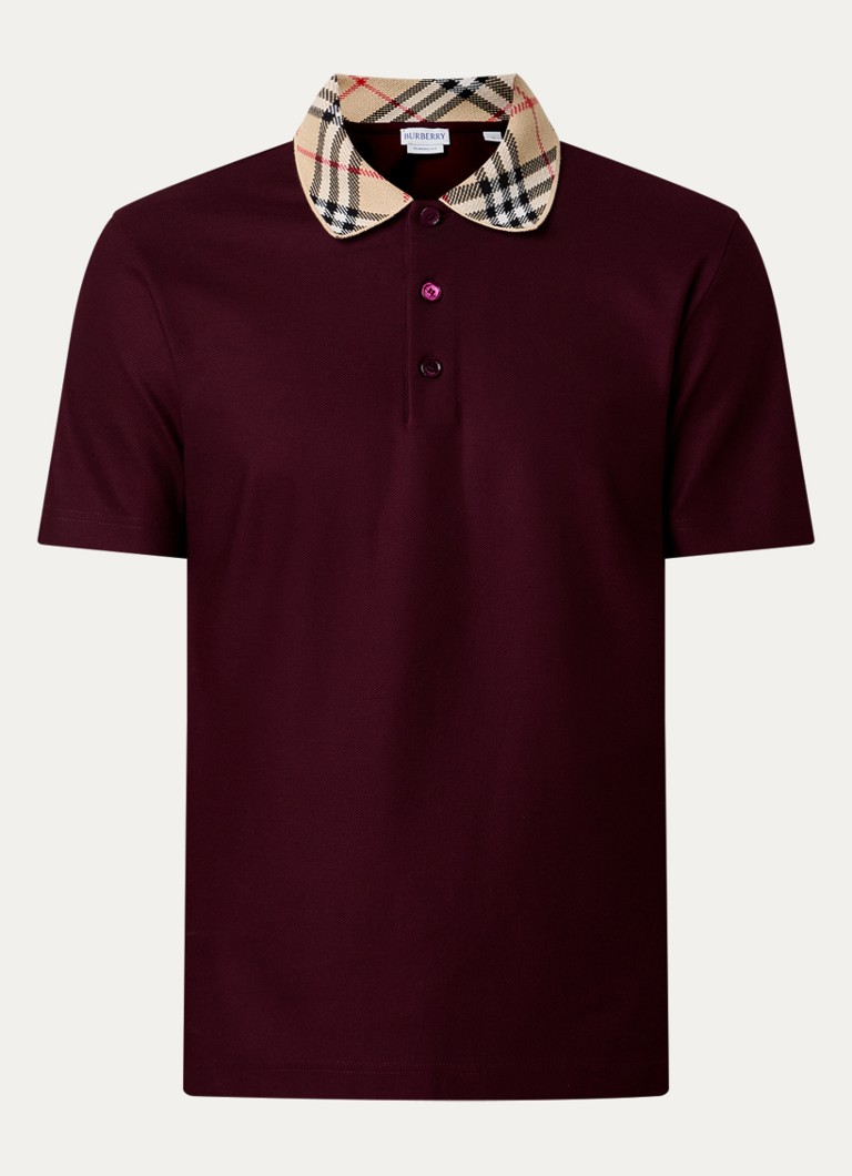 Burberry Heren Evan regular fit polo van piqué katoen in de kleur Rood, maat: S