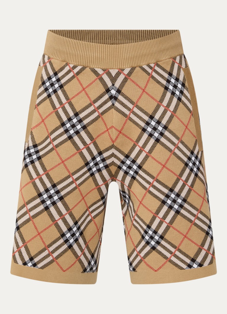 Burberry Heren Gawain straight fit korte broek met ruitdessin in de kleur Zand, maat: L