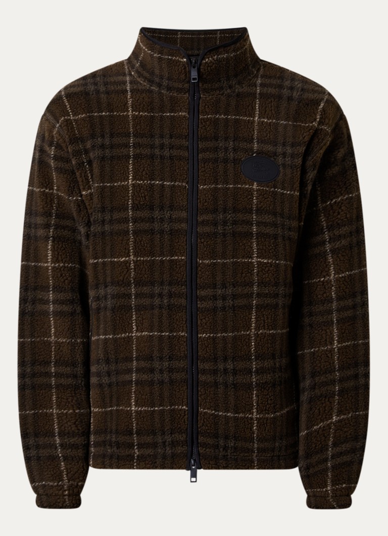 Burberry Heren Fairfax jack van teddy met ruitdessin in de kleur Donkerbruin, maat: XL
