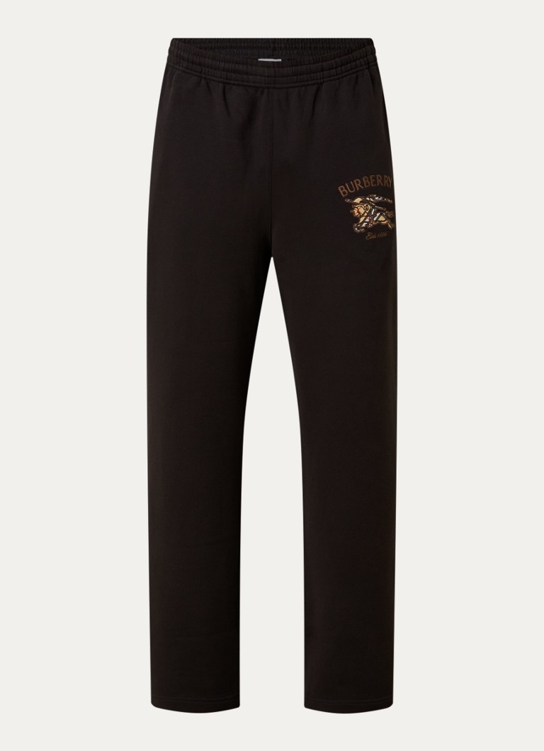 Burberry Heren Jonny straight fit joggingbroek met logoborduring in de kleur Chocoladebruin, maat: L