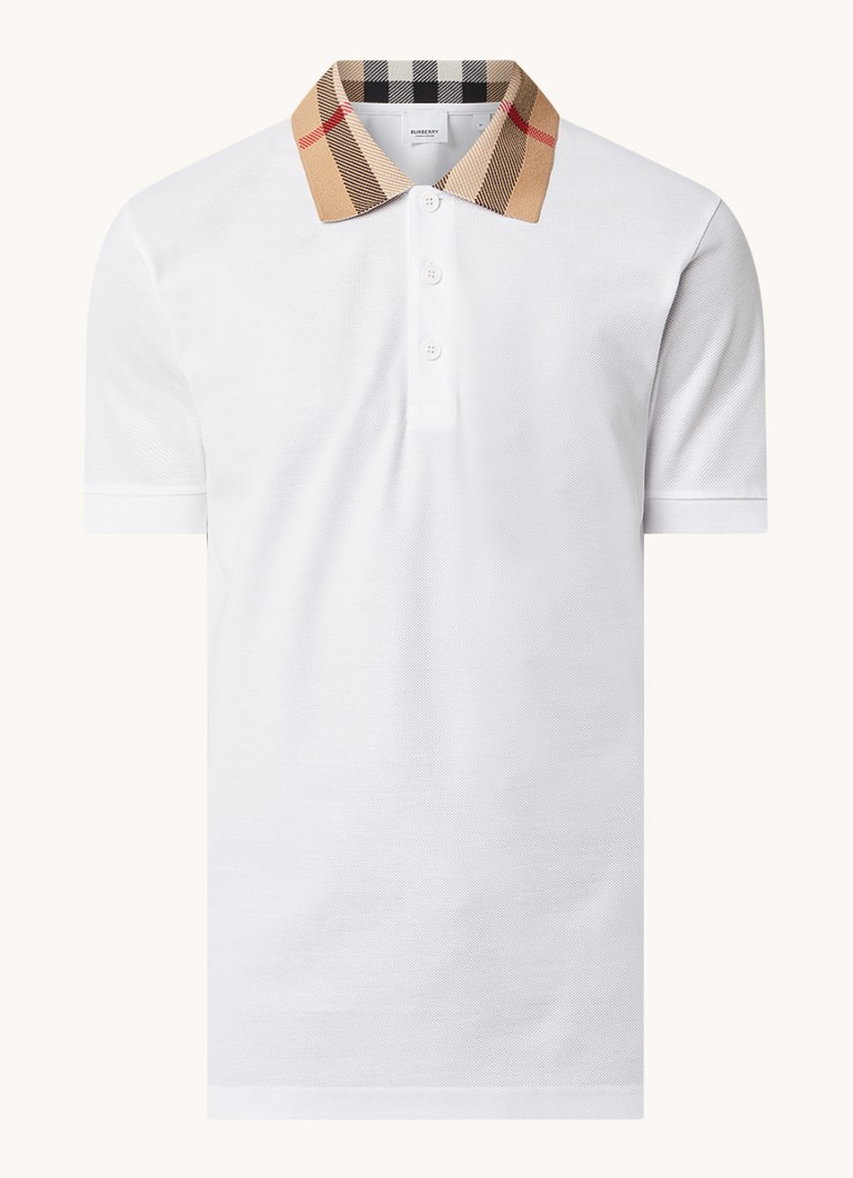 Burberry Heren Cody regular fit polo met logoprint in de kleur Wit, maat: S