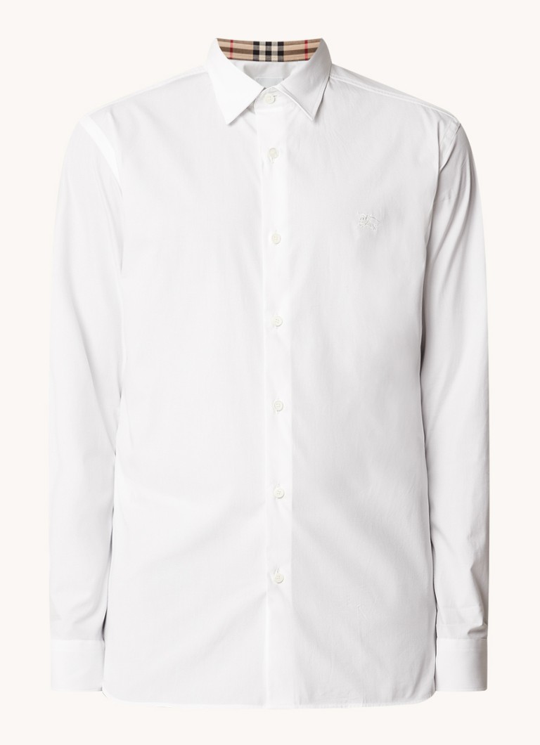 Burberry Heren Sherfield slim fit overhemd met stretch in de kleur Wit, maat: S
