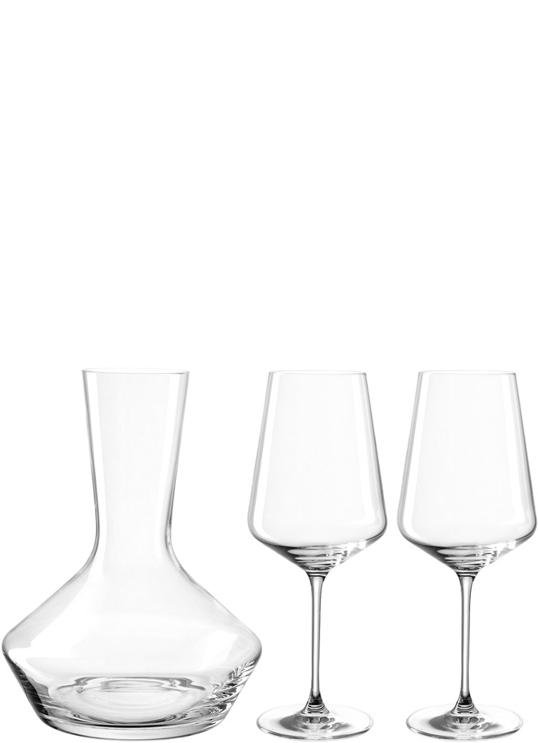 Leonardo Set van decanteer karaf met wijnglas 3-delig Transparant - Deal