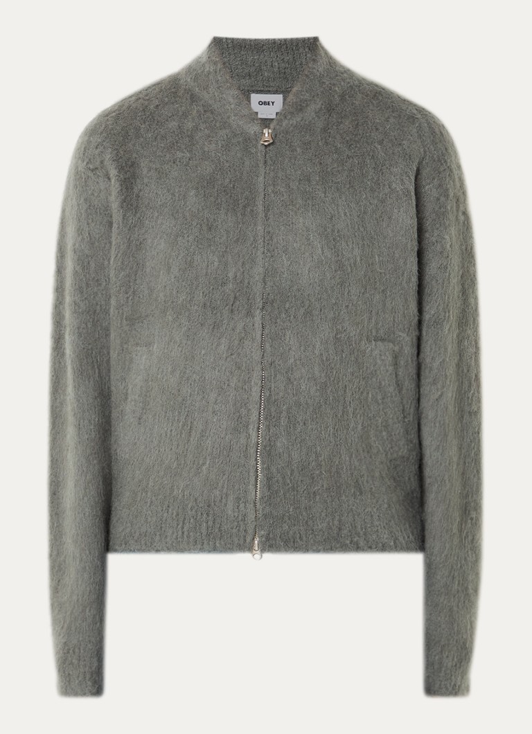 Obey Dames Caia fijngebreid vest in wolblend in de kleur Olijfgroen, maat: L