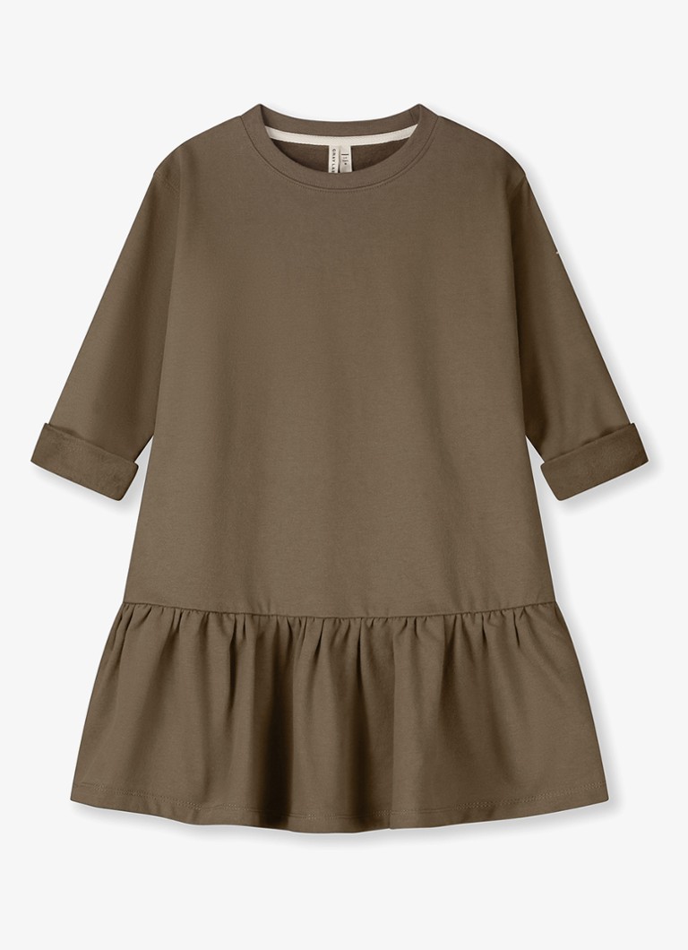 Gray Label Meisjes Tuniekjurk met plooidetails in de kleur Bruin