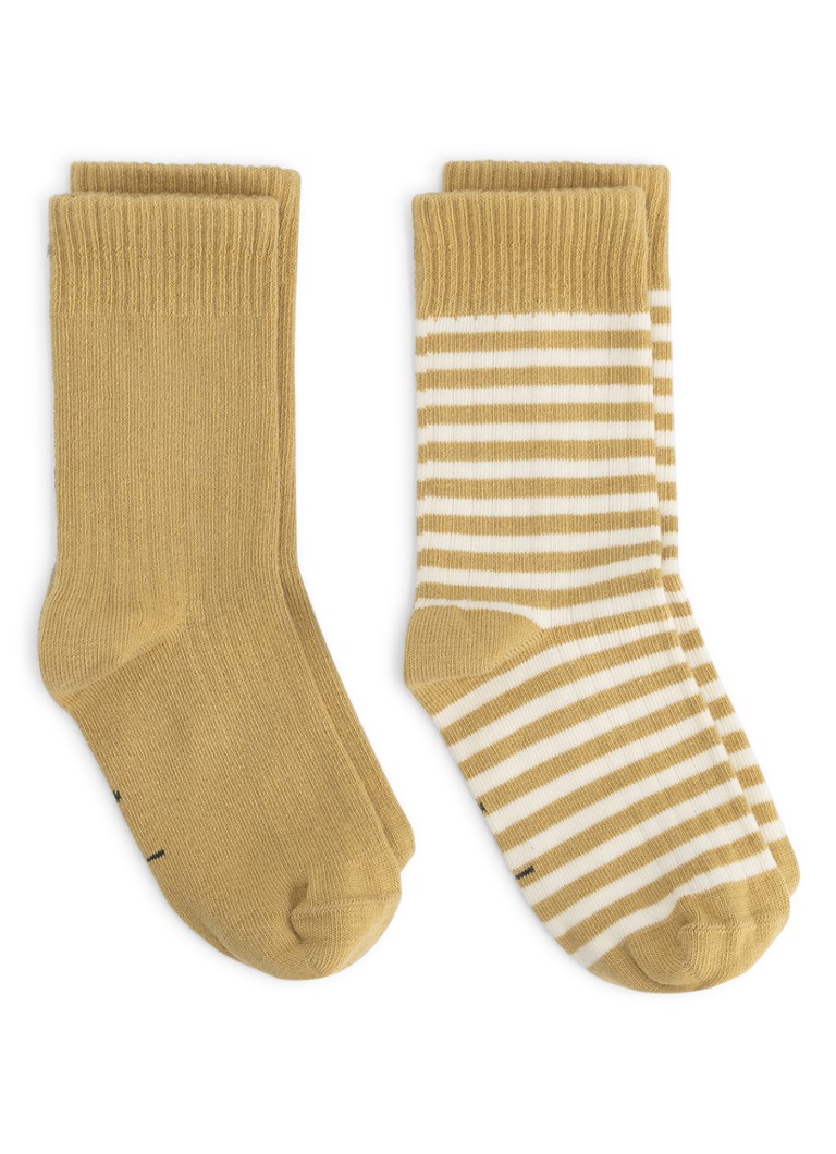 Gray Label Meisjes Ribgebreide sokken in 2-pack in de kleur Camel