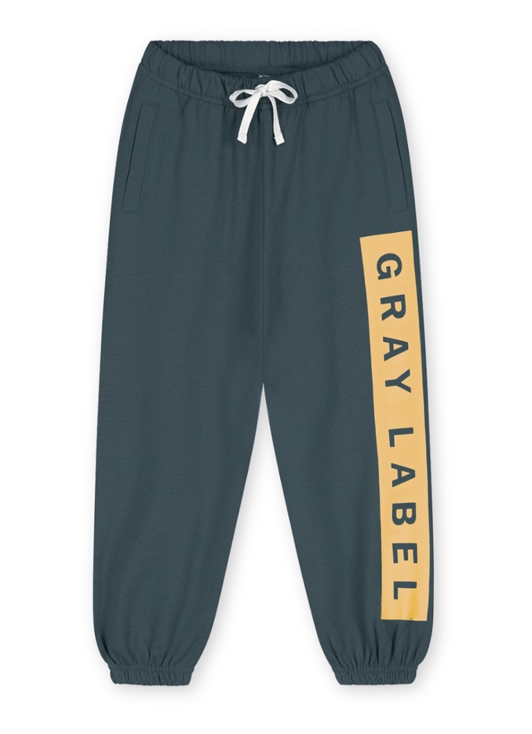 Gray Label Joggingbroek met logo in de kleur Blauwgrijs