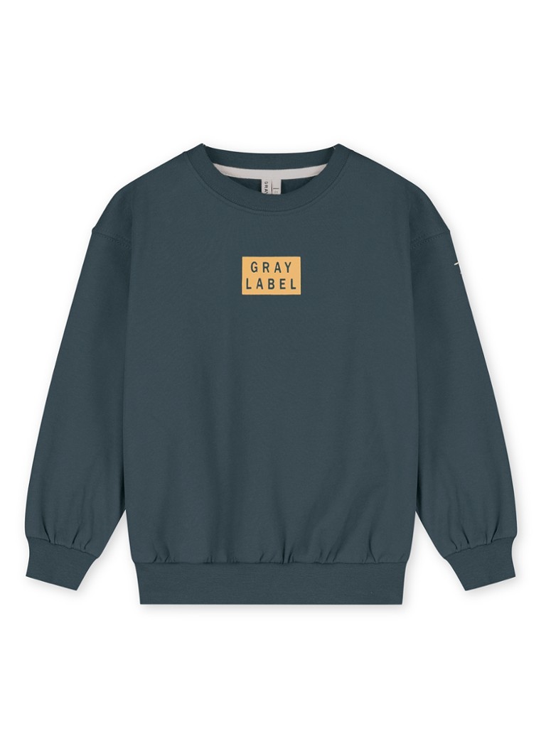 Gray Label Sweater met logo in de kleur Blauwgrijs