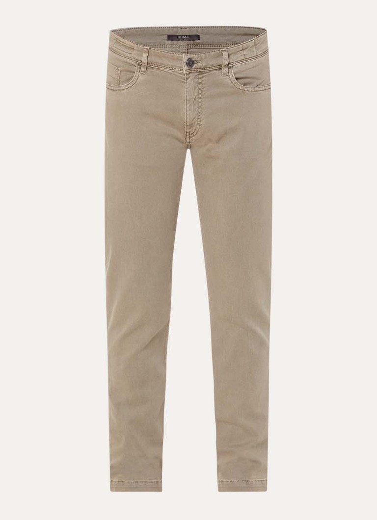Boggi Milano Heren Claude slim fit jeans met gekleurde wassing in de kleur Beige