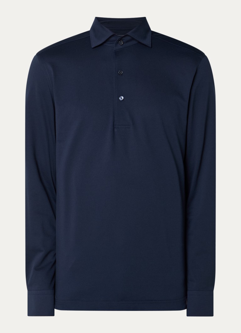 Boggi Milano Heren Regular fit overhemd met stretch in de kleur Donkerblauw