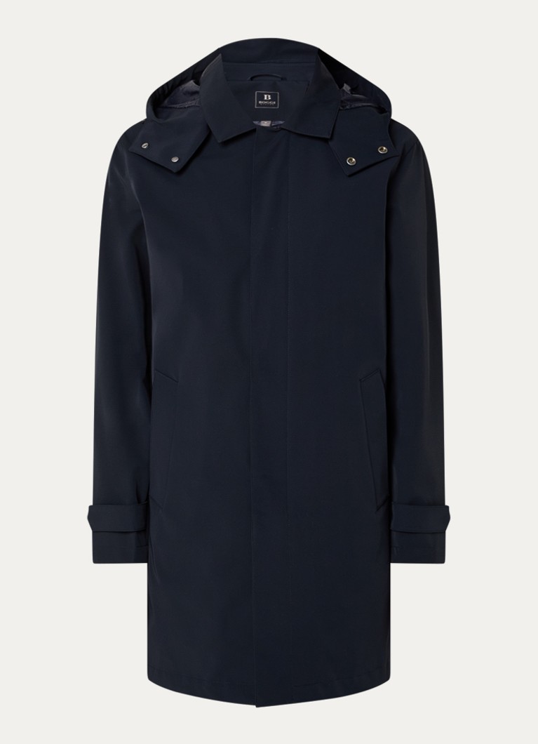 Boggi Milano Heren Regenjack met capuchon in de kleur Donkerblauw