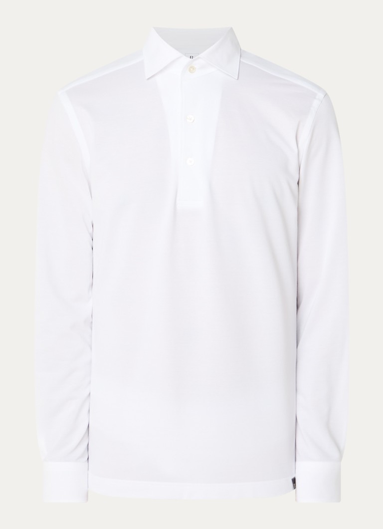 Boggi Milano Heren Regular fit overhemd met stretch in de kleur Wit