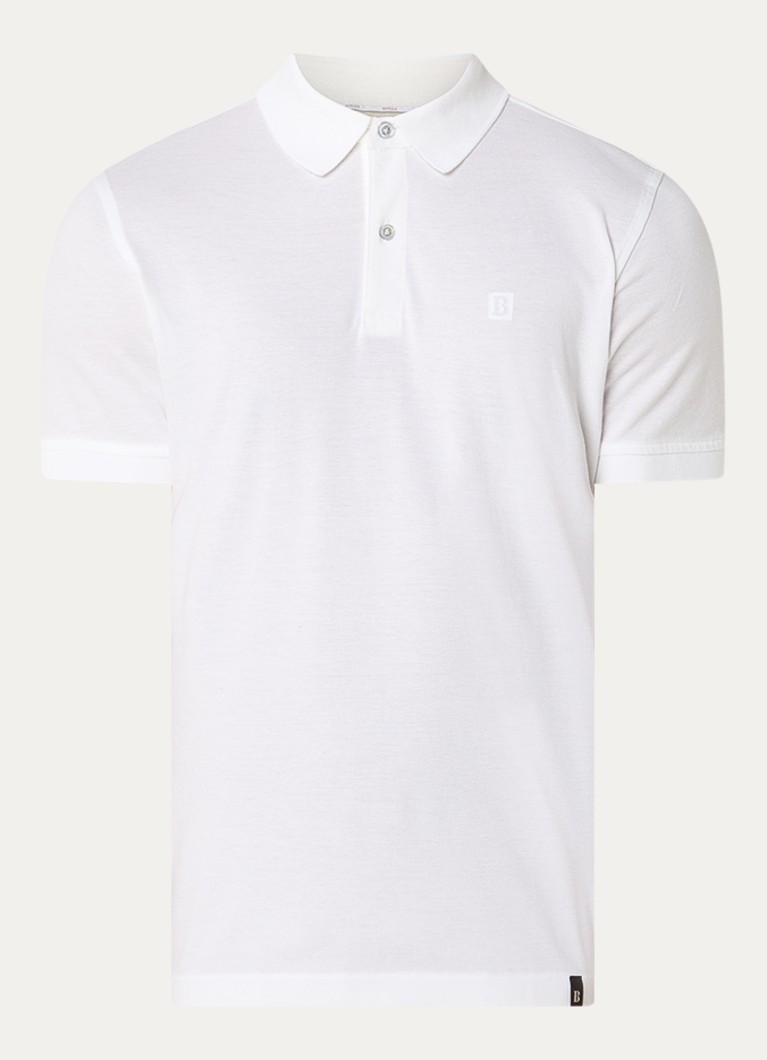 Boggi Milano Heren Regular fit polo met logoprint in de kleur Wit