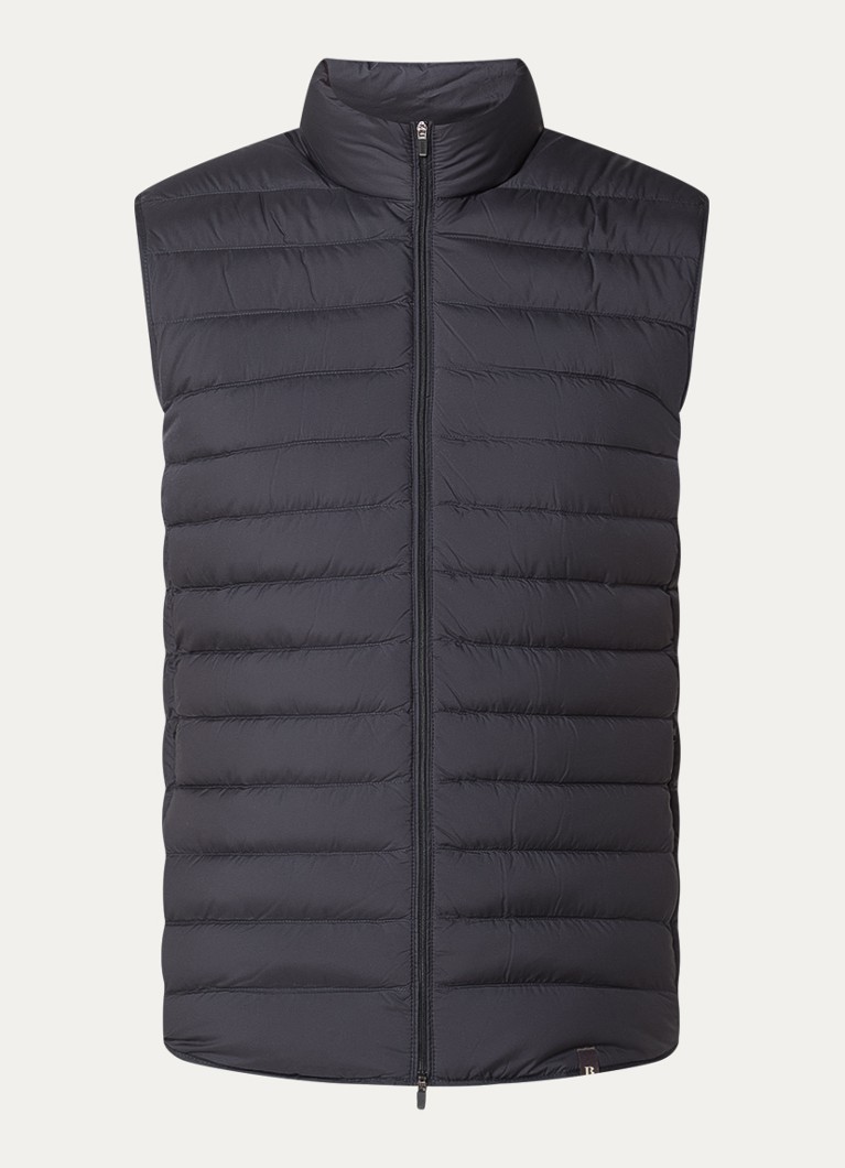 Boggi Milano Heren Gewatteerde bodywarmer met donsvulling en ritszakken in de kleur Donkerblauw