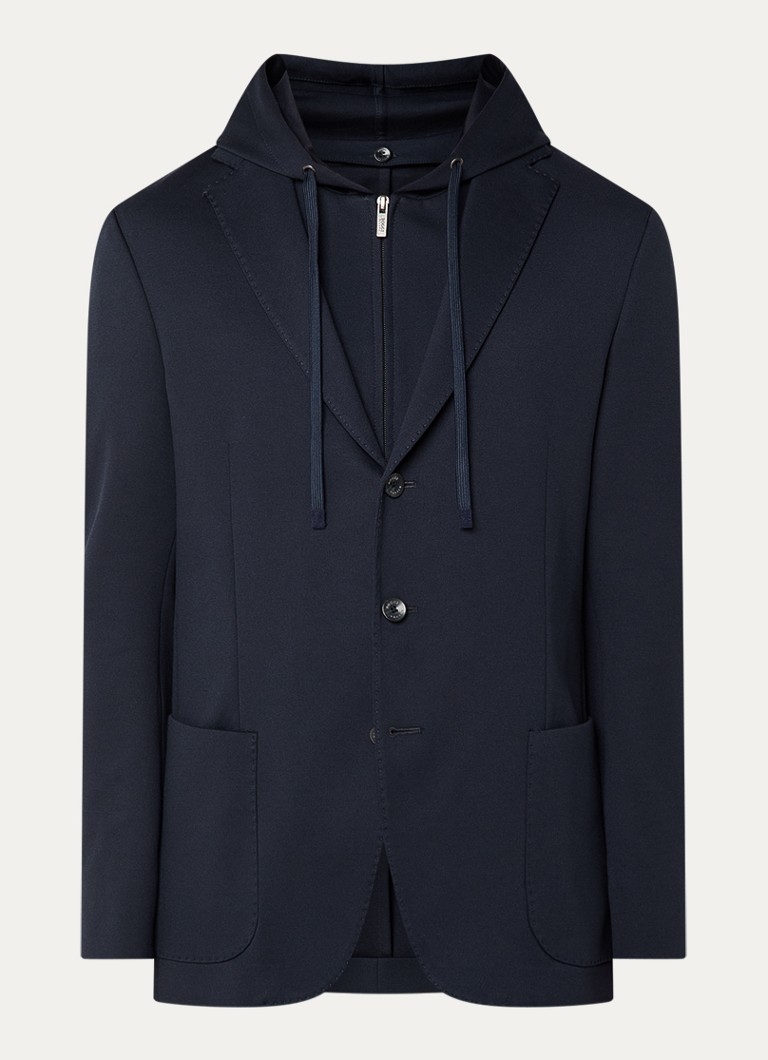 Boggi Milano Heren Regular fit colbert met uitneembare voering in de kleur Donkerblauw