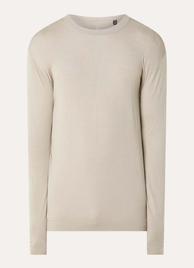 Boggi Milano Heren Fijngebreide pullover van wol in de kleur Beige
