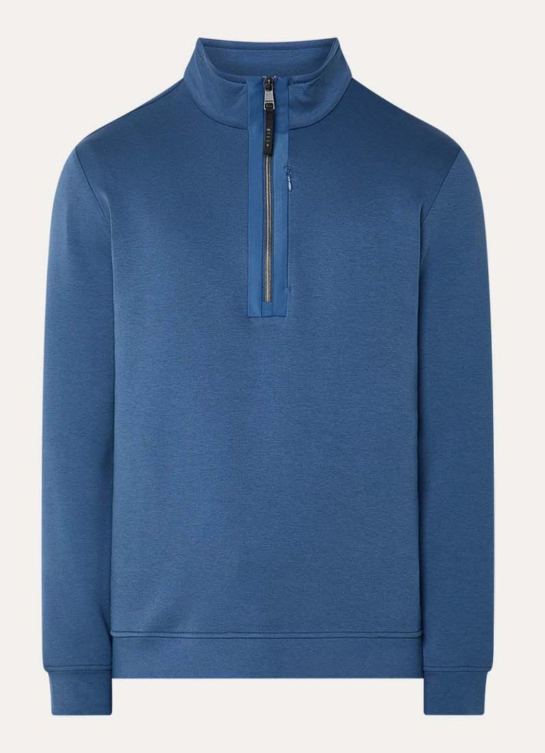Boggi Milano Heren Boggi sweater met halve rits in de kleur Blauw