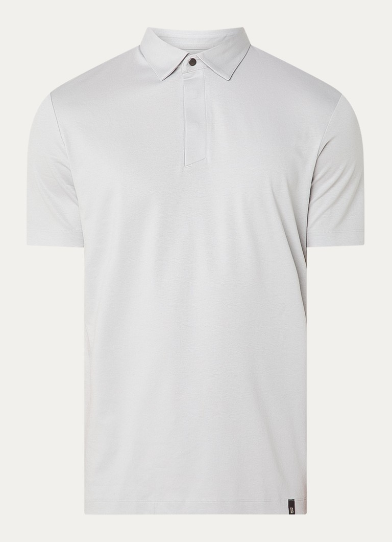 Boggi Milano Heren Regular fit polo met stretch in de kleur Lichtgrijs