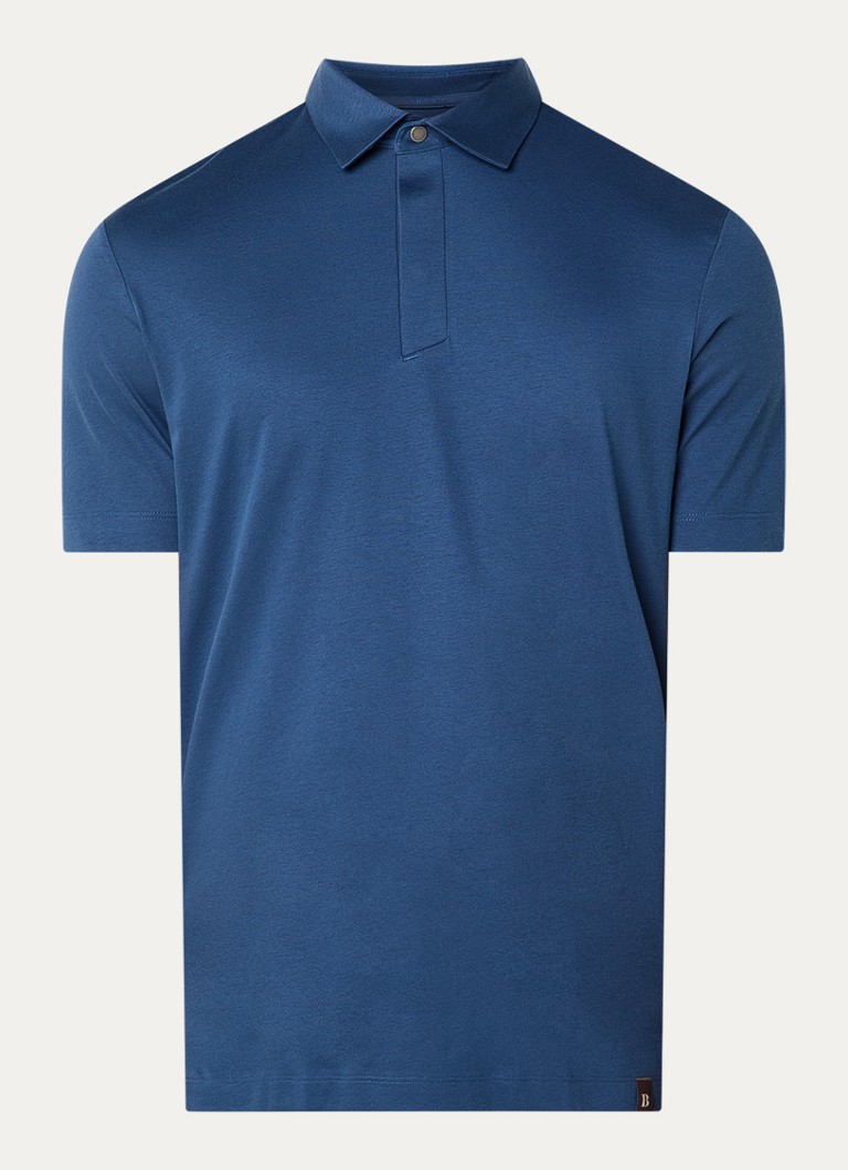 Boggi Milano Heren Regular fit polo met stretch in de kleur Petrol