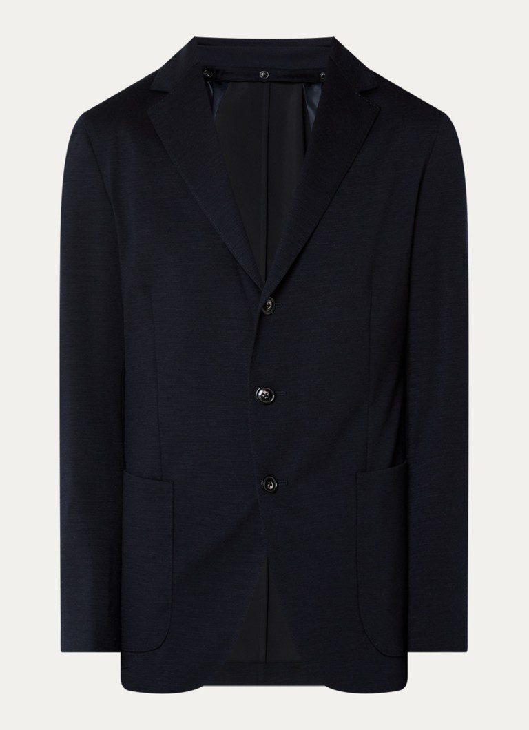 Boggi Milano Heren Regular fit colbert met opgestikte zakken in de kleur Donkerblauw