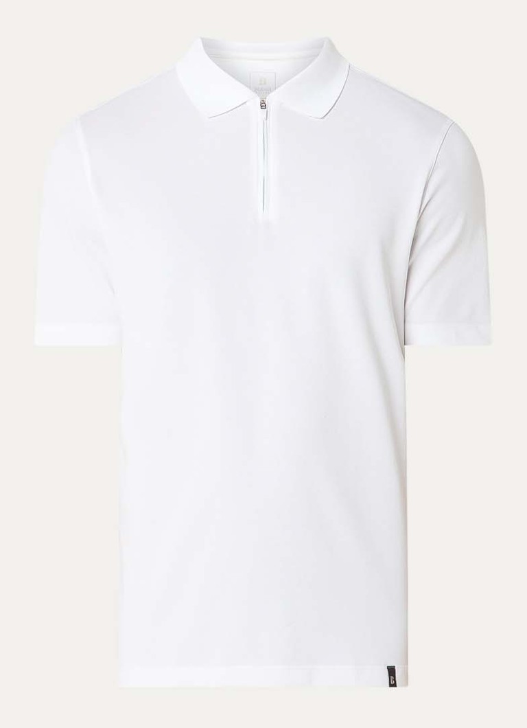 Boggi Milano Heren Regular fit polo met halve rits in de kleur Wit
