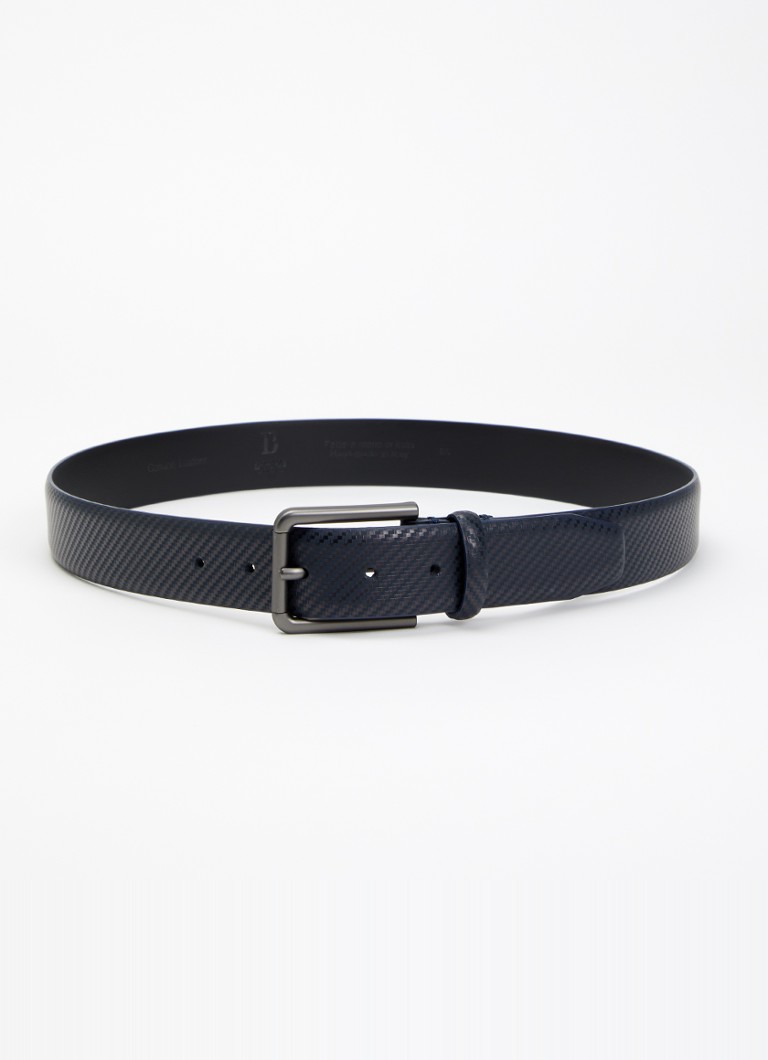 Boggi Milano Heren Riem van leer in de kleur Donkerblauw