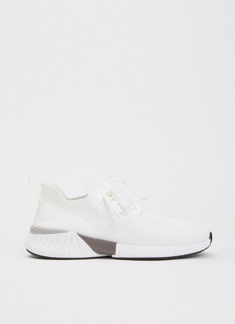 Boggi Milano Heren Sneaker van mesh met logo in de kleur Wit