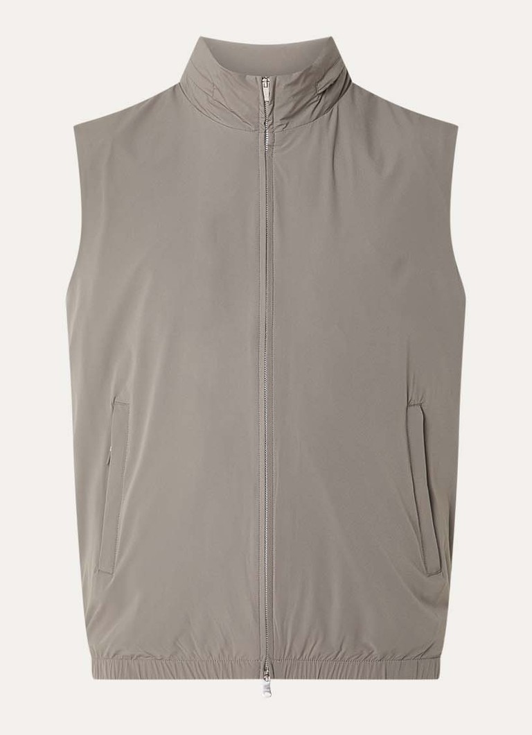 Boggi Milano Heren Bodywarmer met ritszakken in de kleur Khaki