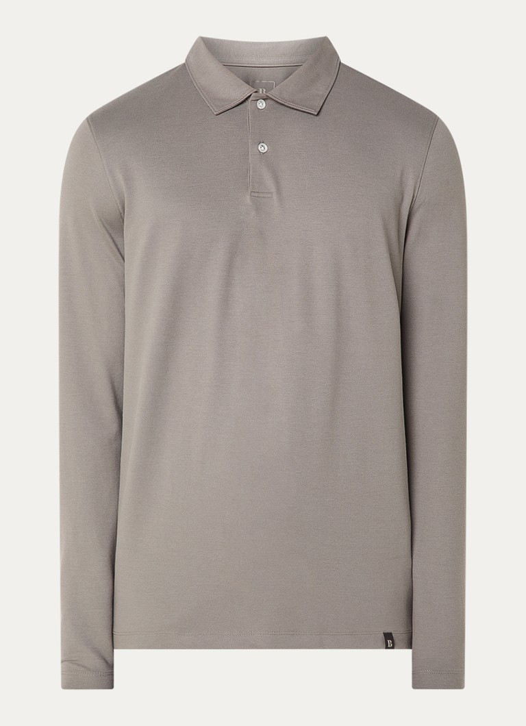 Boggi Milano Heren Regular fit polo met stretch in de kleur Olijfgroen