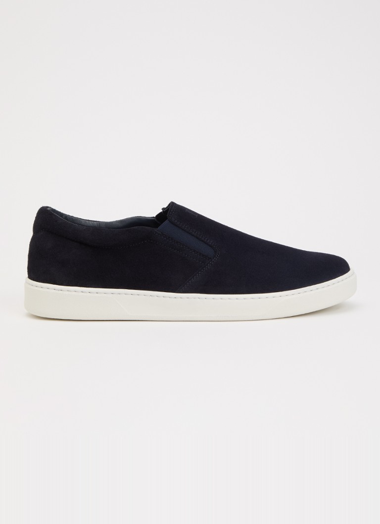 Boggi Milano Heren Slip-on van suède in de kleur Donkerblauw