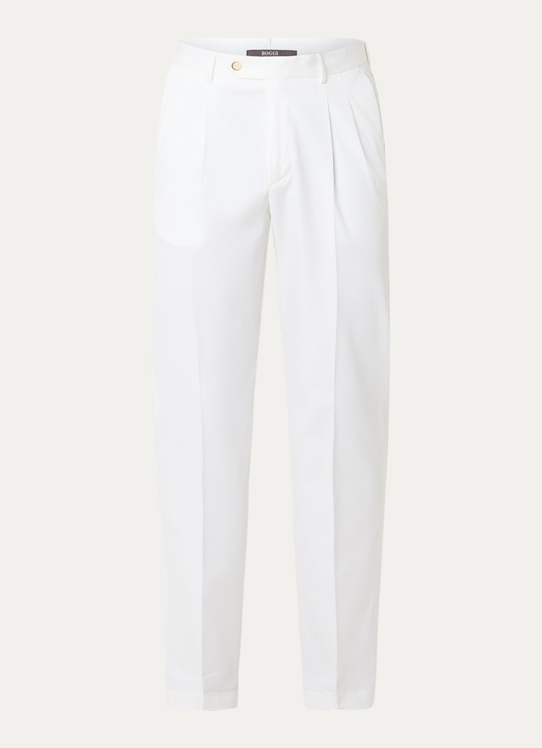 Boggi Milano Heren Straight fit pantalon met steekzakken in de kleur Wit