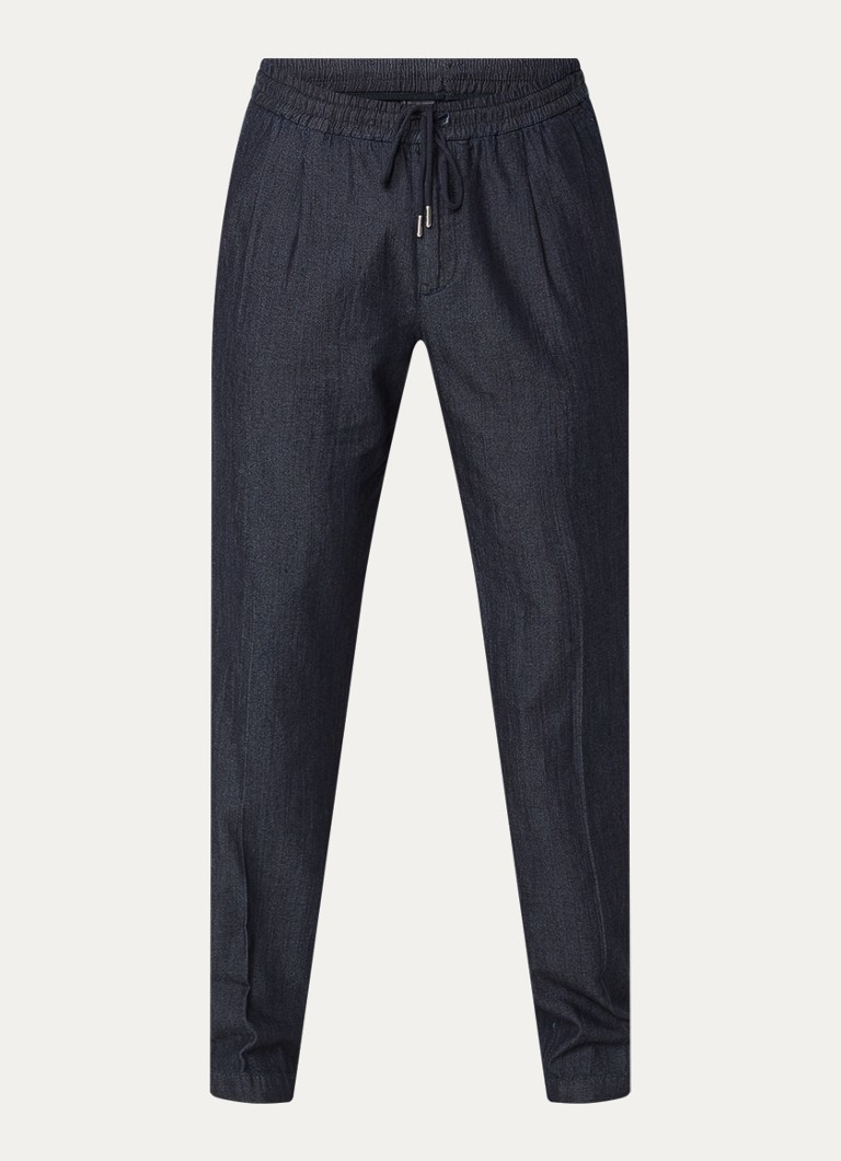 Boggi Milano Heren Straight fit chino met steekzakken in de kleur Indigo