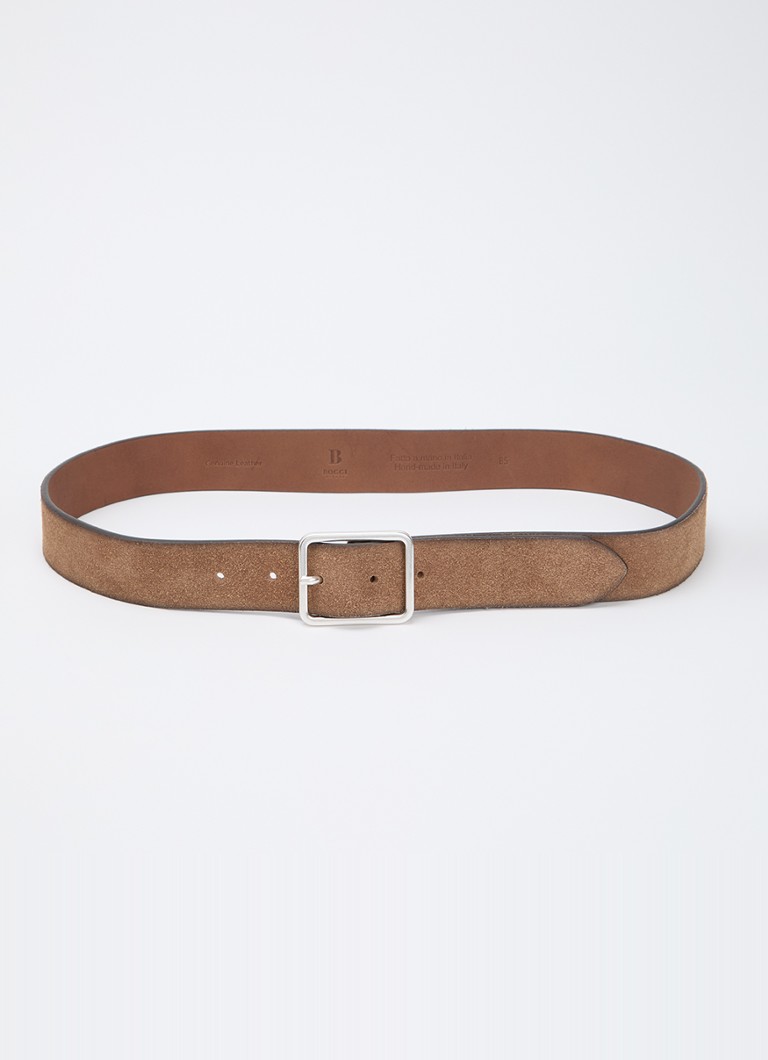 Boggi Milano Heren Riem van suède in de kleur Bruin