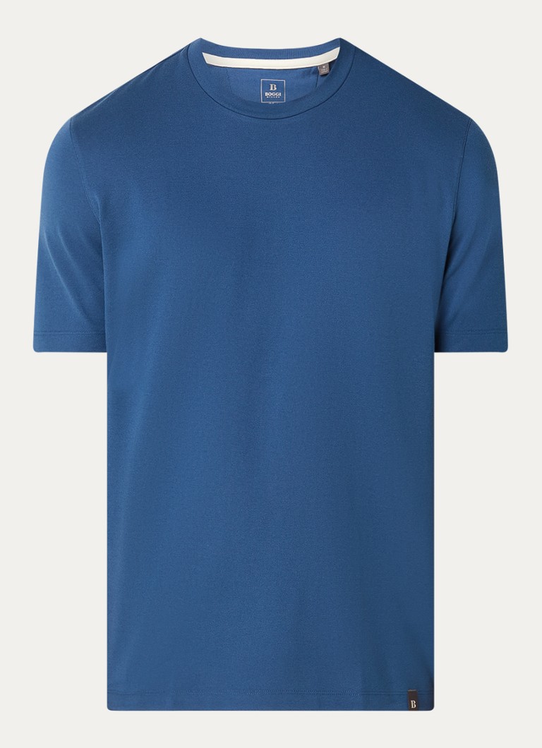 Boggi Milano Heren T-shirt met ronde hals in de kleur Indigo