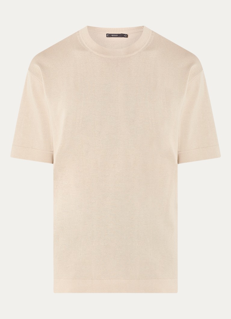 Boggi Milano Heren T-shirt met ronde hals in de kleur Beige