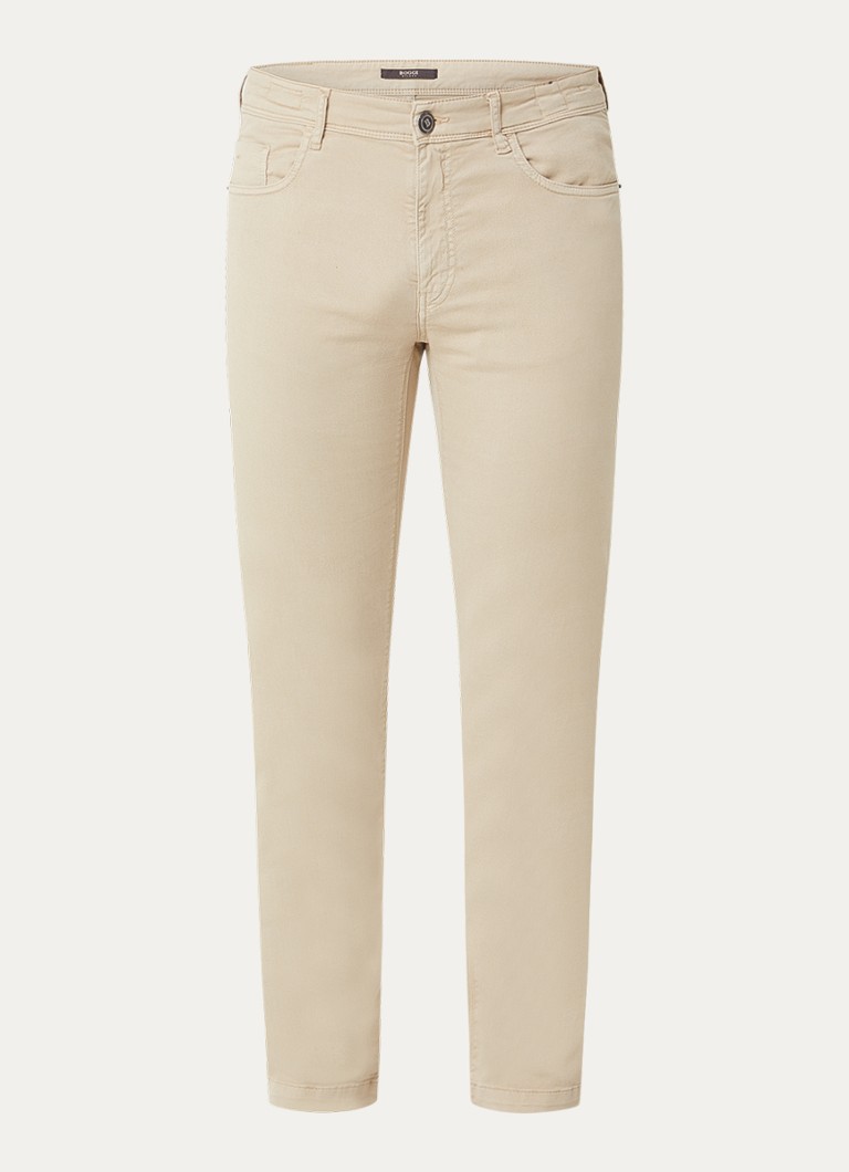 Boggi Milano Heren Slim fit jeans met gekleurde wassing en steekzakken in de kleur Beige