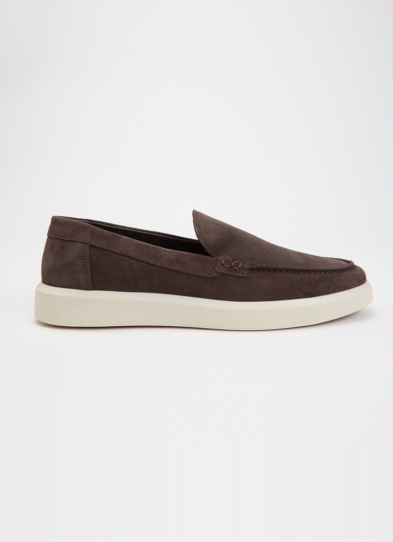Boggi Milano Heren Slip-on van suède in de kleur Donkerbruin