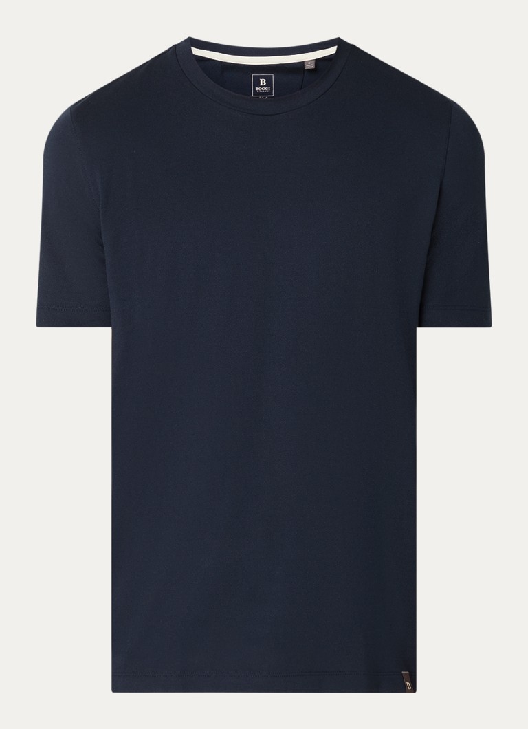 Boggi Milano Heren T-shirt met ronde hals in de kleur Donkerblauw