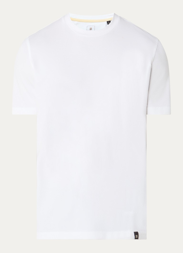 Boggi Milano Heren T-shirt met ronde hals in de kleur Wit