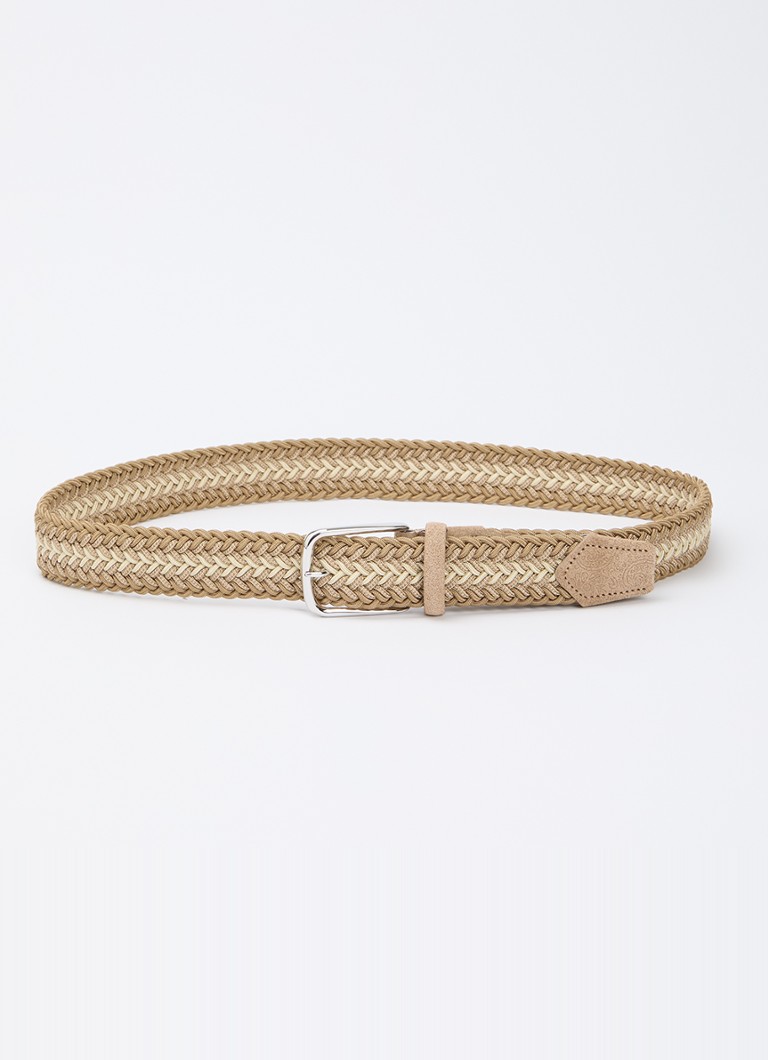 Boggi Milano Heren Riem met suède details in de kleur Beige